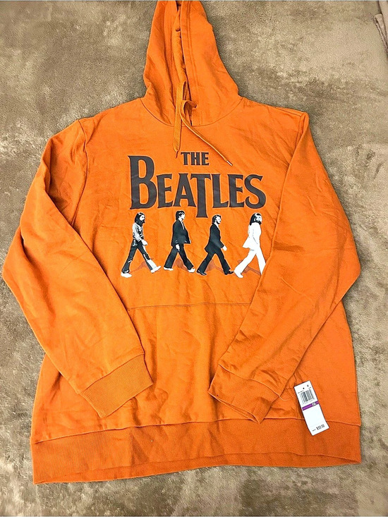 The Beatles Other - The Beatles Abbey Road Orange Hoodie Graphic Hoodie Orange XL
